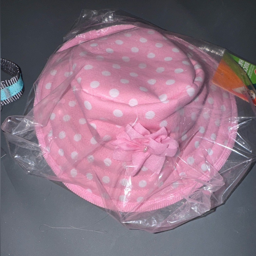 Pink Polka-dotted Bucket Hat & Happy Birthday Set